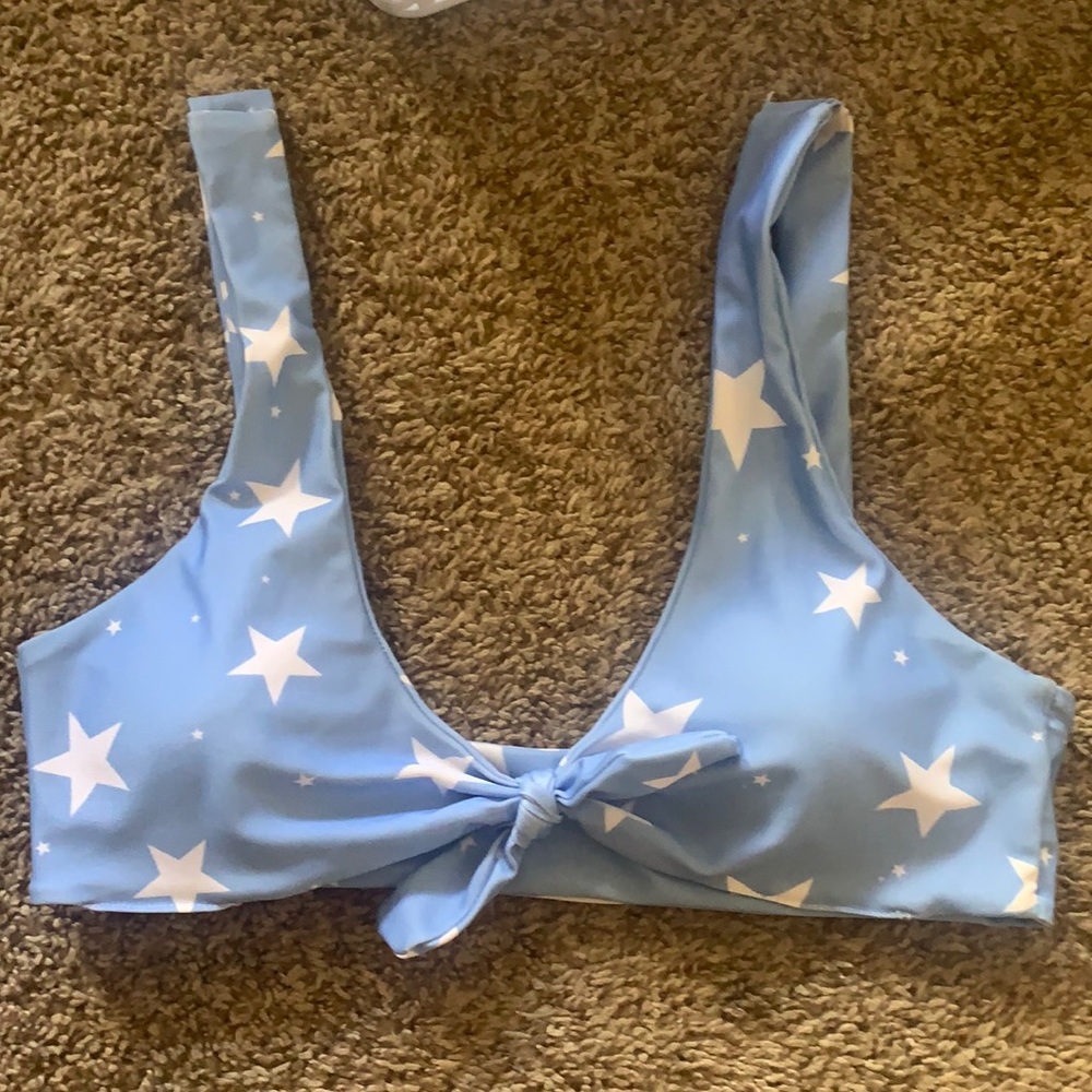 Blue star bikini top
